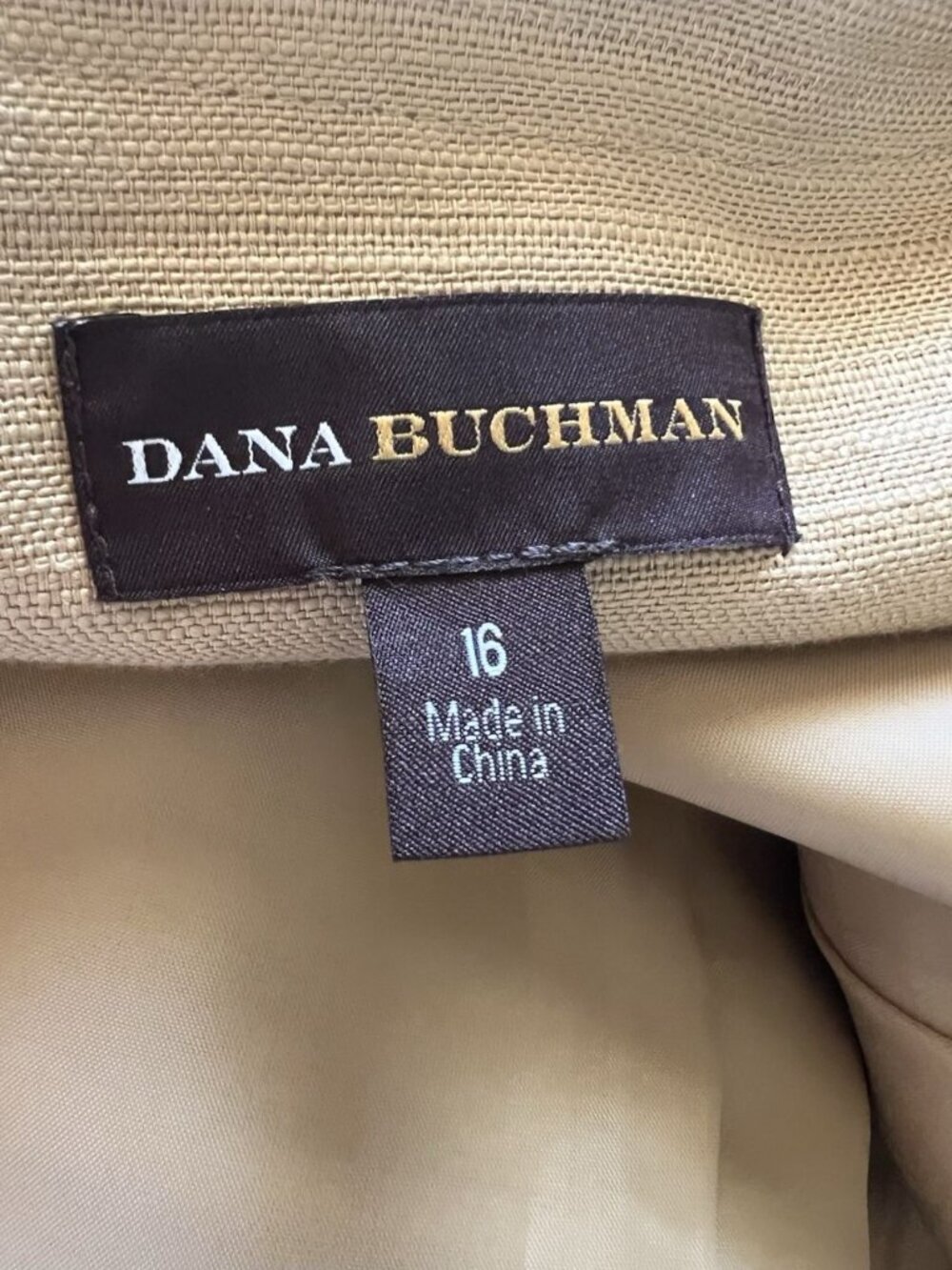 Dana Buchman Jacket Womens 16 Maize Cotton Linen Zip Utility Safari Lined - Picture 8 of 9